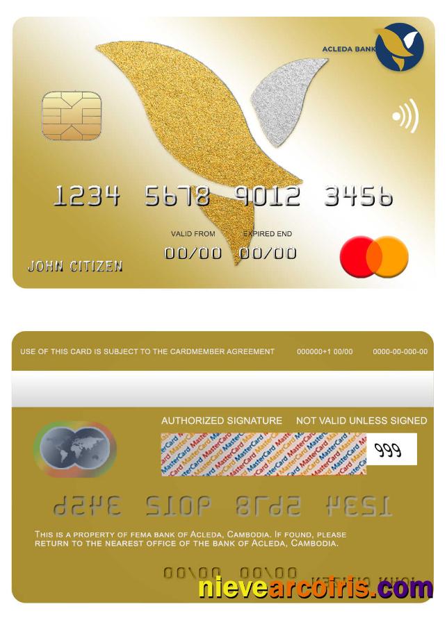 Cambodia Acleda bank mastercard